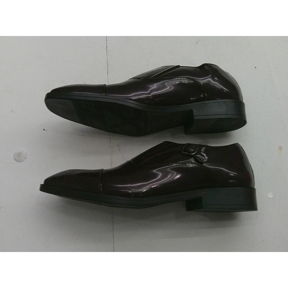 Dress Shoes Mens Size 8 Brown Synthetic Monk Strap Buckle Square Toe Formal